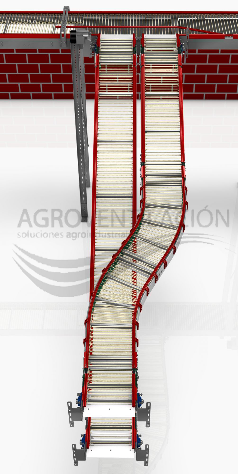 loader-conveyor double with S-bend